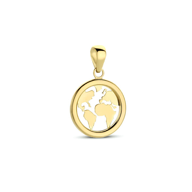 Blinckers Jewellery Huiscollectie BJ Hanger 40.28296 14k Geelgoud Wereld 11mm