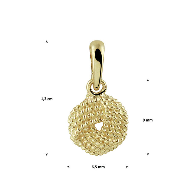 Blinckers Jewellery Huiscollectie BJ Hanger 40.28292 14k Geelgoud Knoop Gedraaid 7mm