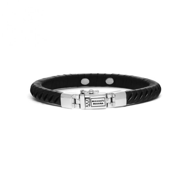 Buddha to Buddha Buddha to Buddha Armband 162BL F Komang Small Leather Black Maat F