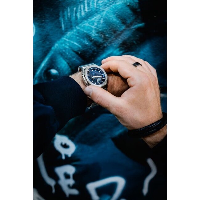 Casio G-Shock Casio G-Shock Horloge GM-2110D-2BER Staal Analoog Digitaal Donker Blauw 45mm