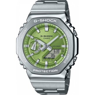 Casio G-Shock Casio G-Shock Horloge GM-2110D-3AER Staal Analoog Digitaal met Groene Wijzerplaat