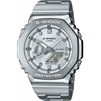 Casio G-Shock G-Shock Horloge GM-2110D-7AER Staal Analoog Digitaal met Zilvere Wijzerplaat