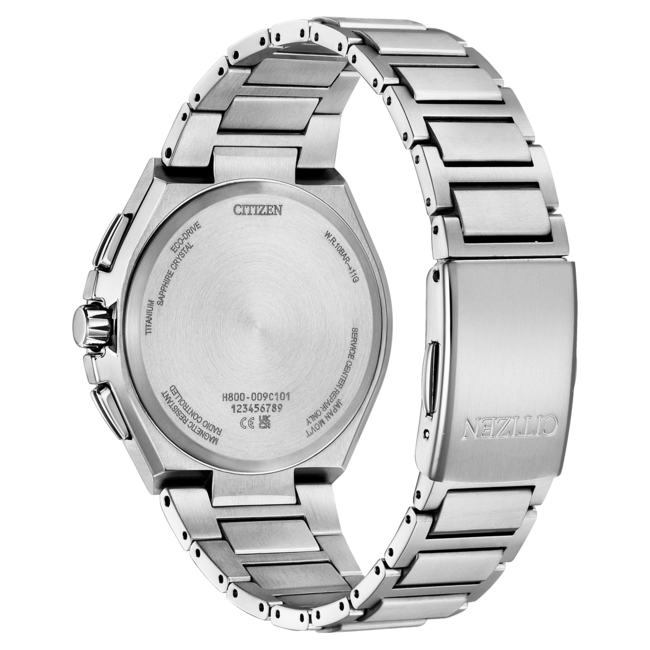 Citizen Citizen Horloge AT8238-84L Radio Controlled Eco-drive Titanium Saffierglas 100m Waterdicht met Blauwe Wijzerplaat 43mm
