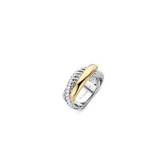 Ti Sento Milano Ti Sento Ring 1973ZY/56 Zilver gold plated Zirkonia met geel verguld Maat 56