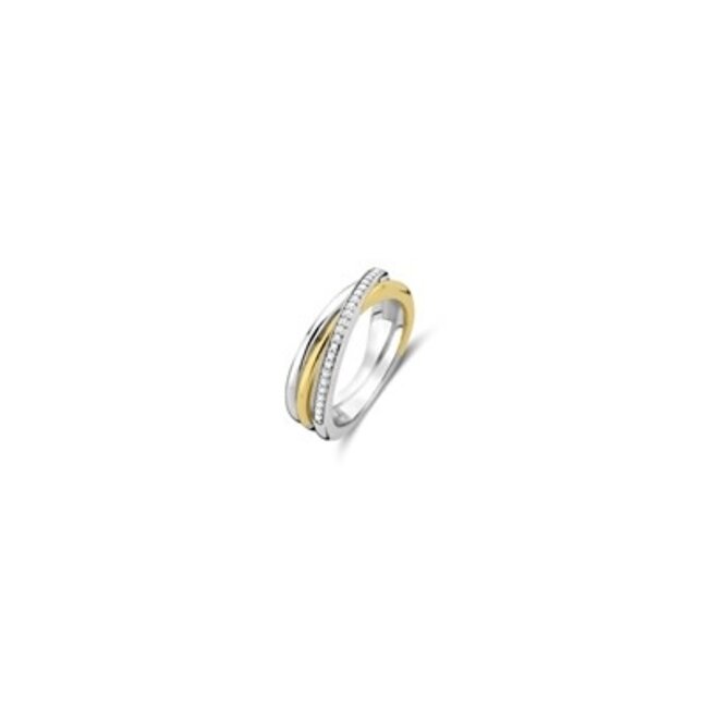 Ti Sento Milano Ti Sento Ring 12346ZY/56  Zilver Gold Plated Zirkonia met Geel Verguld