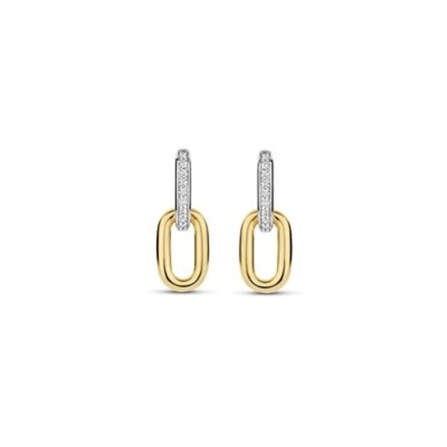 Ti Sento Milano Ti Sento Oorbellen 7831ZY Zilver Gold Plated met Zirkonia