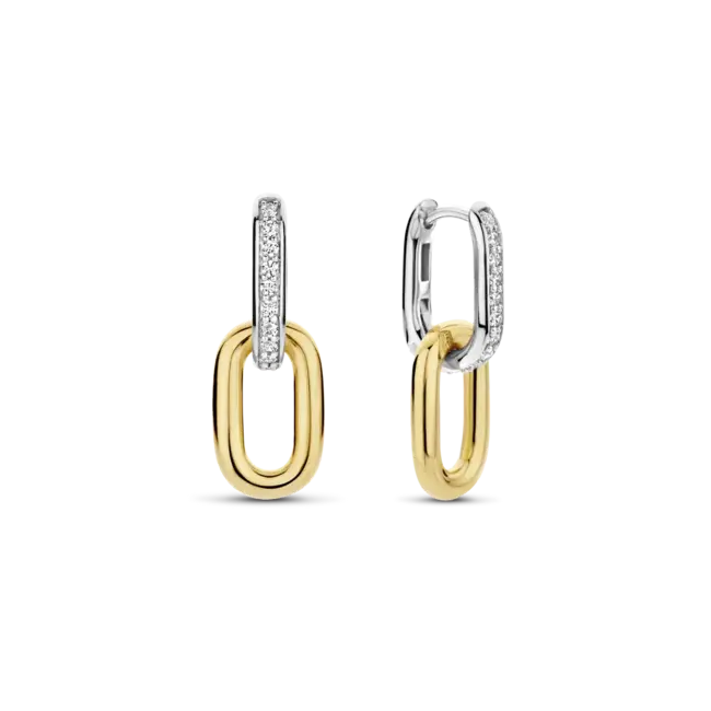 Ti Sento Milano Ti Sento Oorbellen 7831ZY Zilver Gold Plated met Zirkonia