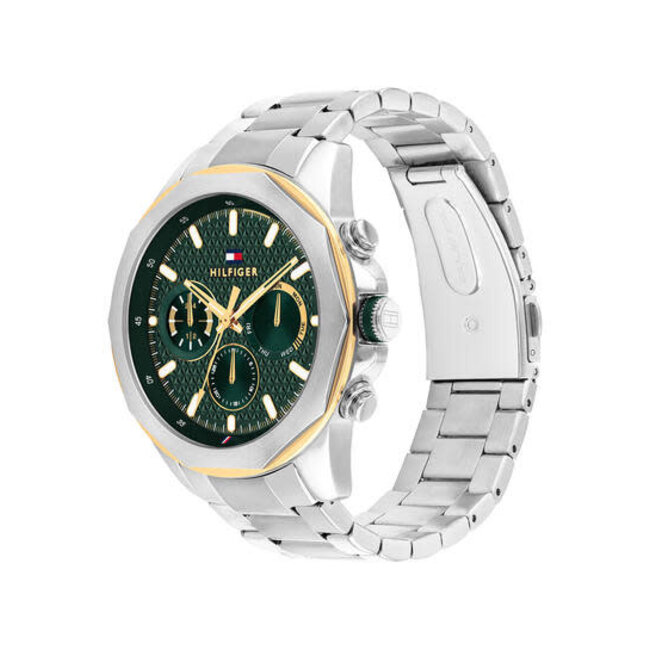 Tommy Hilfiger Tommy Hilfiger Horloge TH1710651 Lars Staal Bi-color Quartz Chronograaf met Groene Wijzerplaat 46mm