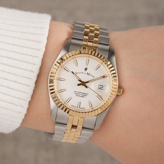 Jacques du Manoir Jacques du Manoir Horloge JWL01801 Inspiration Staal Bi-color Quartz Swiss Made 34mm