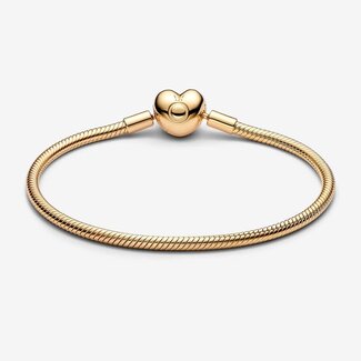 Pandora Pandora Armband 56305C00-17 Zilver met Geelgouden Plating en Hart Sluiting 17cm