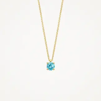 Blush Blush Collier 3200YBT Maart 14k Geelgoud met Blauwe Topaas 42m