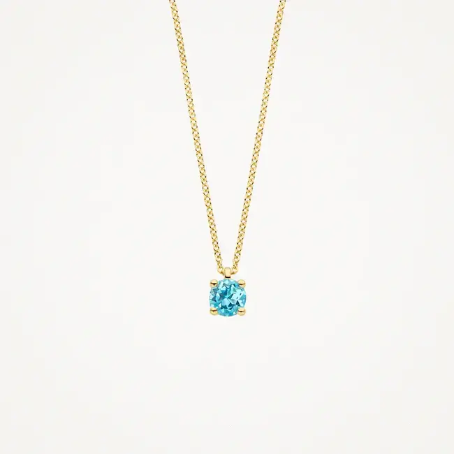 Blush Blush Collier 3200YBT Maart 14k Geelgoud met Blauwe Topaas 42m