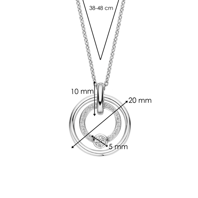 Ti Sento Milano Ti Sento Collier 34056ZI/42 Rond Zilver met Zirkonia 42cm