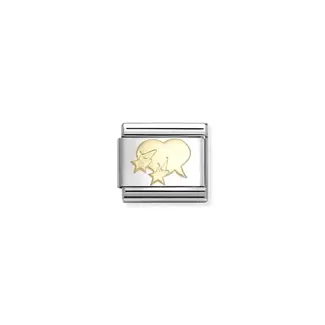 Nomination Nomination Schakel 030116-22 Composable Classic Staal met 18k Geelgoud Comic Heart