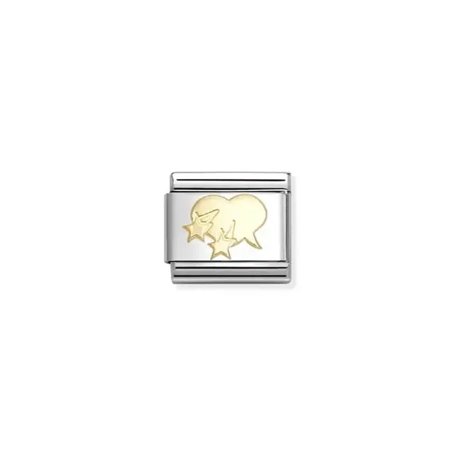Nomination Nomination Schakel 030116-22 Composable Classic Staal met 18k Geelgoud Comic Heart