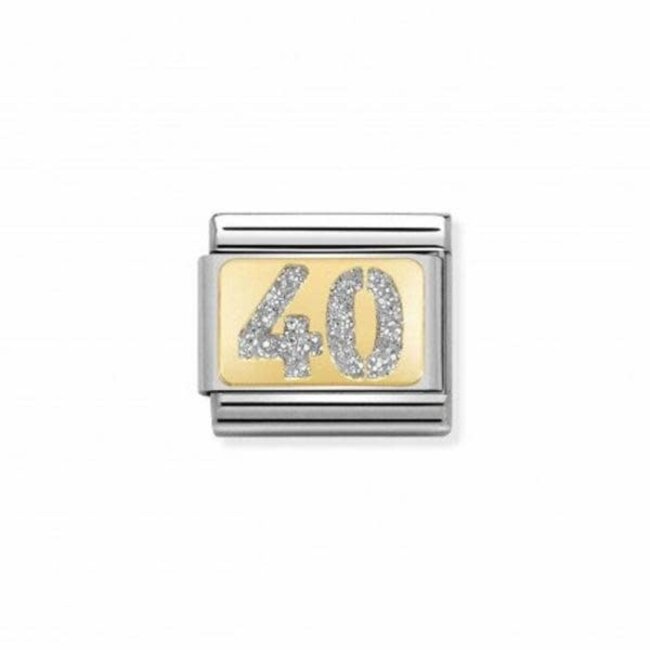 Nomination Nomination Schakel 030224-04 Composable Classic Staal met 18k Geelgoud Glitter 40