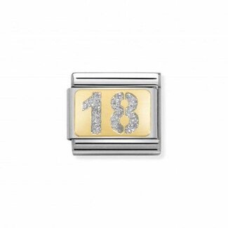 Nomination Nomination Schakel 030224-01 Composable Classic Staal met 18k Geelgoud Glitter 18