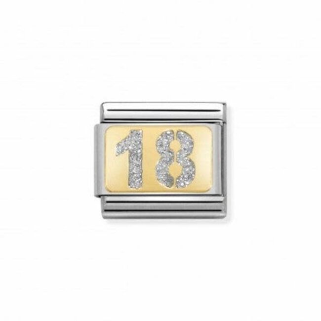 Nomination Nomination Schakel 030224-01 Composable Classic Staal met 18k Geelgoud Glitter 18