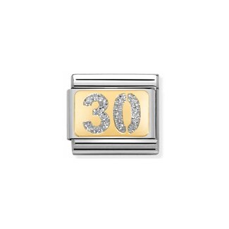Nomination Nomination Schakel 030224-03 Composable Classic Staal met 18k Geelgoud Glitter 30