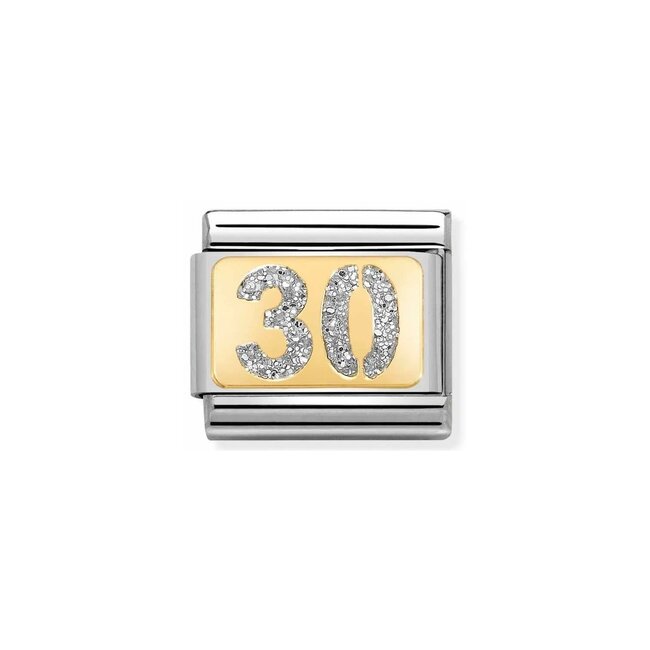 Nomination Nomination Schakel 030224-03 Composable Classic Staal met 18k Geelgoud Glitter 30