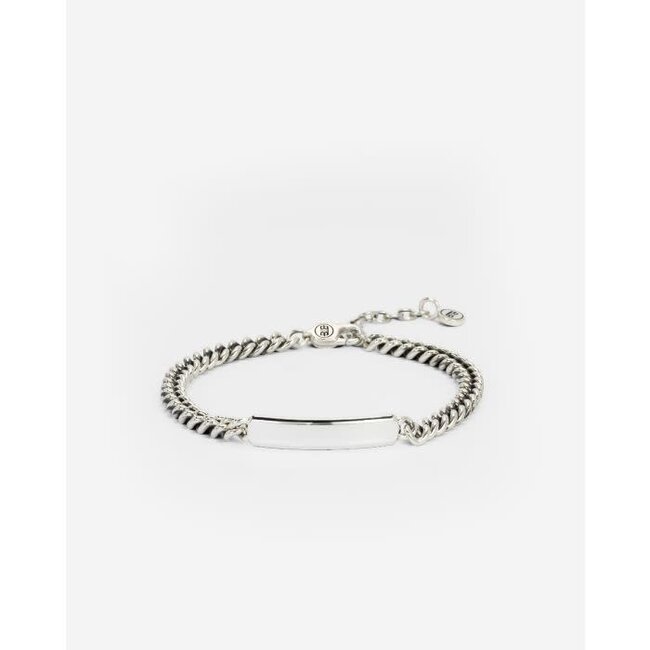 Buddha to Buddha Buddha to Buddha Armband 908 E+-G Zilver essential Bar Maat E+-G