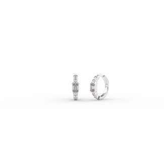 Ti Sento Milano Ti Sento Oorbellen 7975ZI Zilver met Baquette en Briljant geslepen Zirkonia