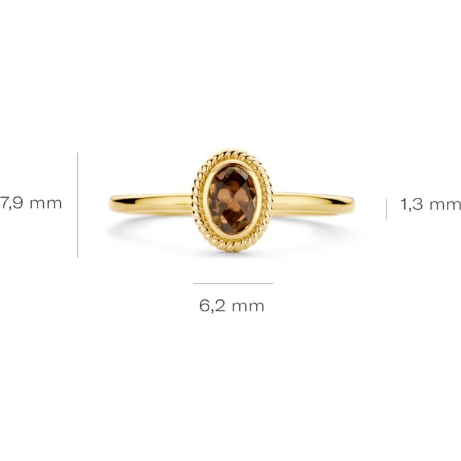Blush Blush Ring 1239YBQ/54 14k Geelgoud met Quartz Maat 54