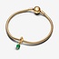 Pandora Pandora Bedel 763462C05 Zilver met Geelgouden Plating Geboortesteen Mei Groen