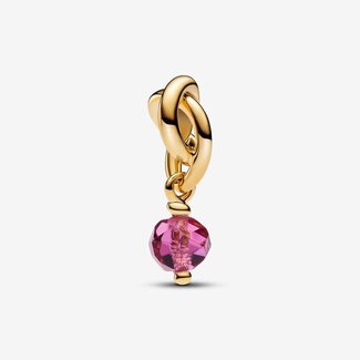 Pandora Pandora Bedel 763462C10 Zilver met 14k Geelgouden Plating Geboortesteen Oktober Roze