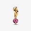 Pandora Pandora Bedel 763462C10 Zilver met 14k Geelgouden Plating Geboortesteen Oktober Roze