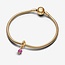 Pandora Pandora Bedel 763462C10 Zilver met 14k Geelgouden Plating Geboortesteen Oktober Roze