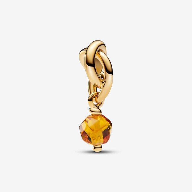 Pandora Pandora Bedel 763462C11 Zilver met Geelgouden Plating Geboortesteen November Oranje