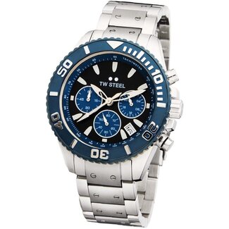 TW Steel TW Steel Horloge VA6 Staal Quartz Swiss Made Chronograaf en Blauwe Wijzerplaat 42mm