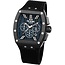 TW Steel TW Steel Horloge T04 Staal Rechthoekige Kast met Zwarte Plating Quartz Chronograaf en met Rubberen Band met Vouwsluiting
