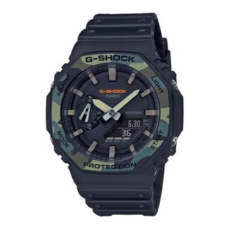 Casio G-Shock Casio G-Shock Horloge GA-2100SU-1AER Digitaal Analoog Zwart met Camouflage 45mm