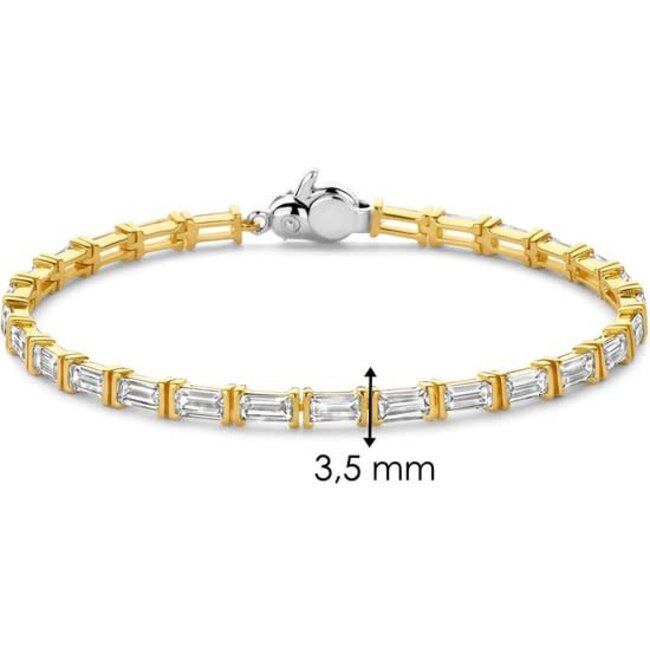 Ti Sento Milano Ti Sento Armband 23041ZY Zilver met Geelgouden Plating en Baquette Zirkonia