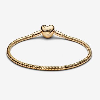 Pandora Pandora Armband 563516C01-19 Zilver 14k Geelgouden Plating Hart met Levensboom  met Zirkonia Maat 19