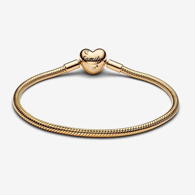 Pandora Pandora Armband 563516C01-19 Zilver 14k Geelgouden Plating Hart met Levensboom  met Zirkonia Maat 19