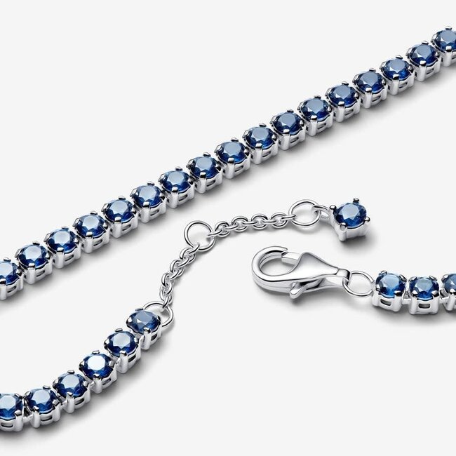 Pandora Pandora Armband 591469C02-18 Zilver Tennis Armband met Royal Blue Crystal Maat 18