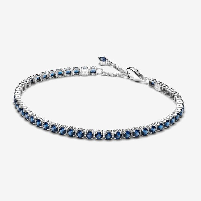 Pandora Pandora Armband 591469C02-18 Zilver Tennis Armband met Royal Blue Crystal Maat 18