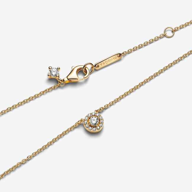 Pandora Pandora Collier 363548C01-45 Zilver met Geelgouden Plating met Zirkonia Hanger 45cm