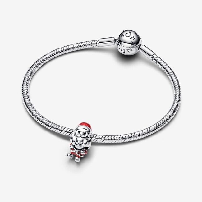 Pandora Pandora Bedel 793593C01 Zilver Kerstman met Wiebelend Hoofd