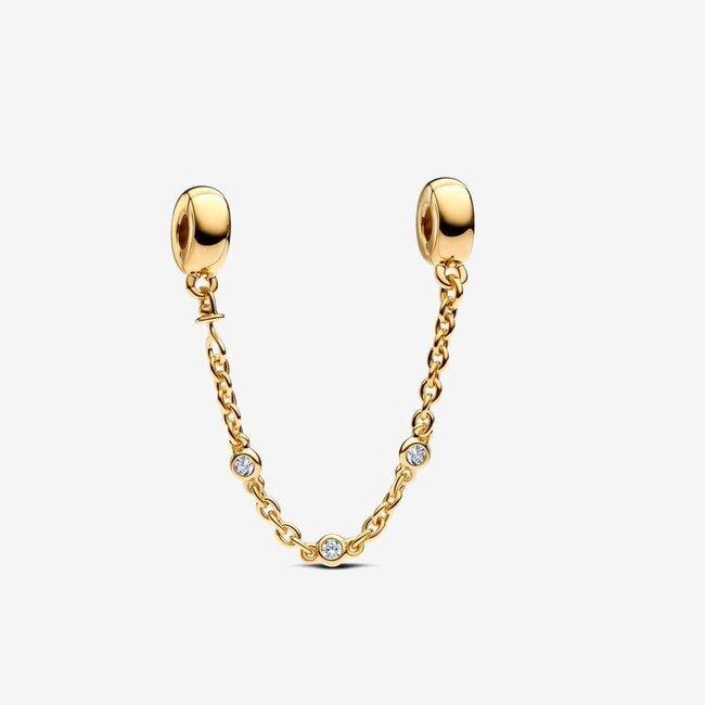 Pandora Pandora Bedel 763515C01-05 Zilver 14k Geelgouden Plating Veiligheidsketting