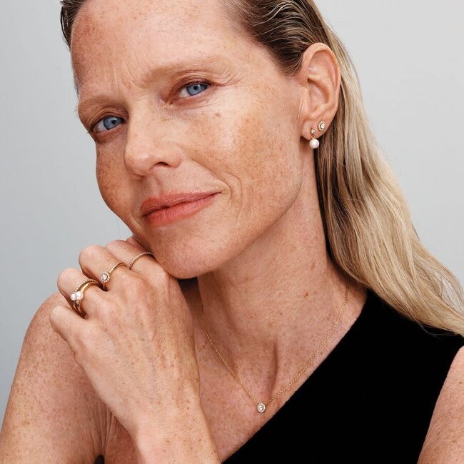 Pandora Pandora Oorbellen 263019C01 Zilver 14k Geelgouden Plating  met Zirkonia