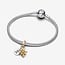 Pandora Pandora Bedel 763588C01 Zilver 925 14k Gold Plated Graveerbare Poolster in het Laboratorium Gekweekte Diamant