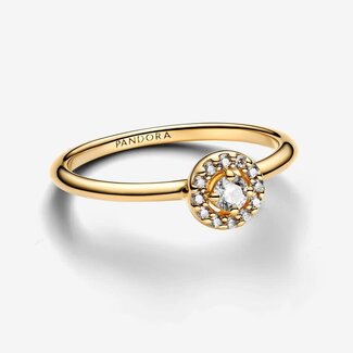 Pandora Pandora Ring 163554C01-52 Zilver met Geelgouden Plating met Zirkonia Maat 52