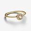 Pandora Pandora Ring 163554C01-52 Zilver met Geelgouden Plating met Zirkonia Maat 52