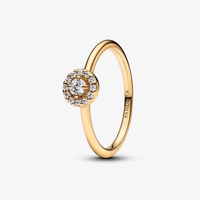 Pandora Pandora Ring 163554C01-52 Zilver met Geelgouden Plating met Zirkonia Maat 52