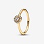 Pandora Pandora Ring 163554C01-52 Zilver met Geelgouden Plating met Zirkonia Maat 52
