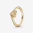 Pandora Pandora Ring 169302C01-56 Zilver 14k Geelgouden Plating Hart Maat 56